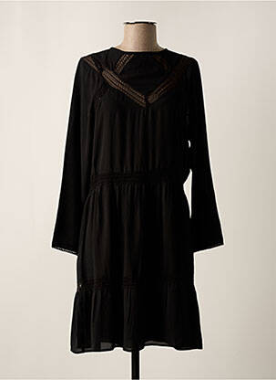 Robe mi-longue coupe fluide manches longues noir GAT RIMON femme