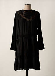 Robe mi-longue coupe fluide manches longues noir GAT RIMON femme