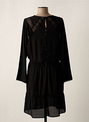 Robe mi-longue coupe fluide manches longues noir GAT RIMON femme