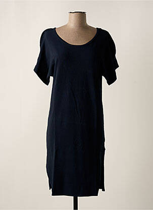 Robe mi-longue manches courtes manches courtes bleu FINE COLLECTION femme