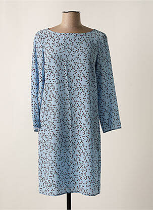Robe courte coupe fluide manches longues bleu ATTIC AND BARN femme