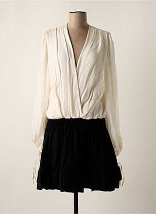 Robe mi-longue manches longues manches longues beige OUD femme