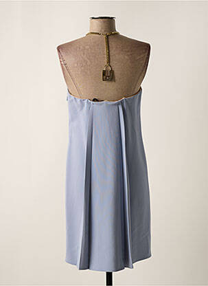Robe courte tissage crêpe fines bretelles bleu ELISABETTA FRANCHI femme