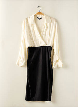 Robe mi-longue manches longues manches longues beige OUD femme