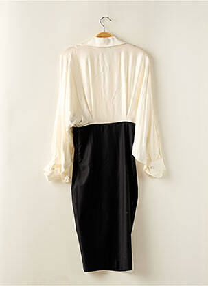 Robe mi-longue manches longues manches longues beige OUD femme