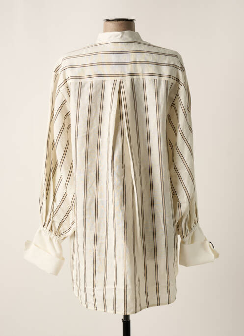 Tunique manches longues tissage crêpe beige BY MALENE BIRGER femme