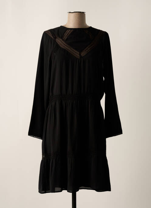 Robe mi-longue coupe fluide manches longues noir GAT RIMON femme