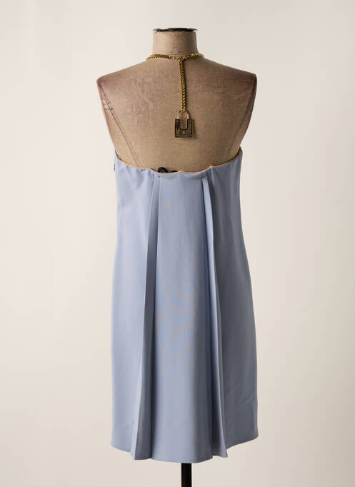 Robe courte tissage crêpe fines bretelles bleu ELISABETTA FRANCHI femme