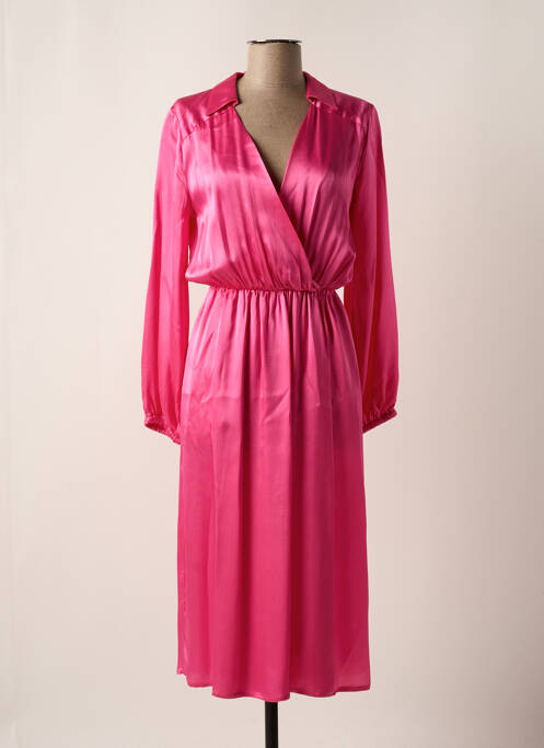 Robe mi-longue rose SEMICOUTURE pour femme