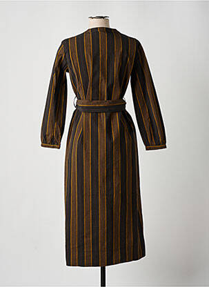 Robe mi-longue manches longues manches longues noir MOMONI femme