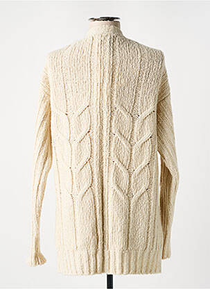 Gilet manches longues resserrée sur le bas beige FINE PARIS femme