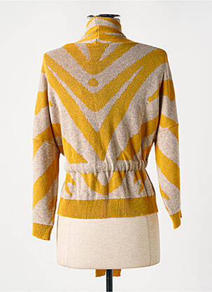 Gilet manches longues col châle jaune TINSELS femme