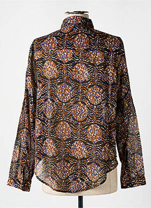 Chemisier imprimé fantaisie manches longues marron TINSELS femme