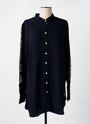 Chemisier tissage crêpe manches longues bleu BY MALENE BIRGER femme