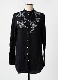 Chemisier tissage crêpe manches longues noir BY MALENE BIRGER femme