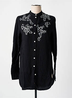 Chemisier tissage crêpe manches longues noir BY MALENE BIRGER femme