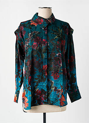Chemisier imprimé fleurs manches longues bleu VALENTINE GAUTHIER femme