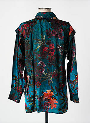 Chemisier imprimé fleurs manches longues bleu VALENTINE GAUTHIER femme
