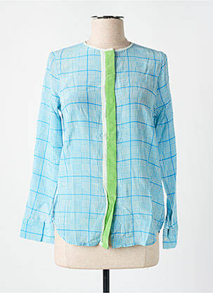 Chemisier tissage crêpe manches longues bleu ESSENTIEL ANTWERP femme