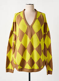 Pull col v manches longues jaune SEMICOUTURE femme