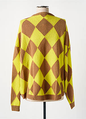 Pull col v manches longues jaune SEMICOUTURE femme