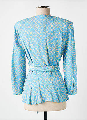 Blouse imprimé fantaisie manches 3/4 bleu ELISABETTA FRANCHI femme