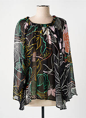 Blouse légère et transparente manches longues noir ATTIC AND BARN femme