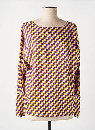 Blouse imprimé fantaisie manches longues jaune ATTIC AND BARN femme