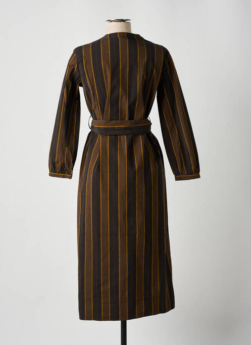 Robe mi-longue manches longues manches longues noir MOMONI femme