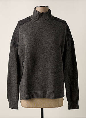 Pull coupe cintrée manches longues gris FINE PARIS femme