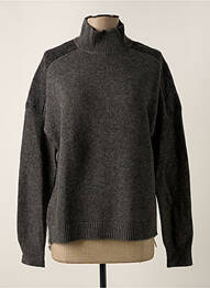 Pull tissage chiné manches longues gris FINE PARIS femme