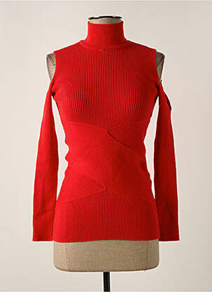 Pull stretch manches longues rouge KNITSS femme