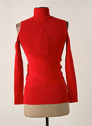 Pull stretch manches longues rouge KNITSS femme