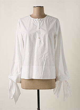 Blouse tissage popeline manches longues blanc BY MALENE BIRGER femme
