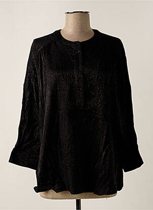 Blouse poignets boutonnés avec fente manches 3/4 noir SET femme
