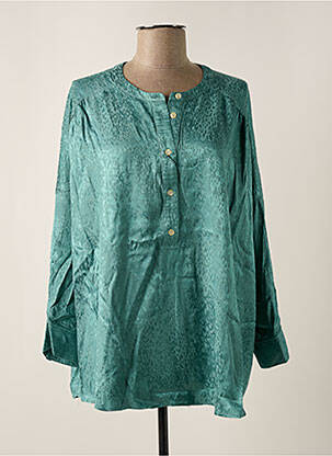 Blouse poignets boutonnés avec fente manches 3/4 vert SET femme