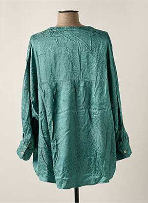Blouse poignets boutonnés avec fente manches 3/4 vert SET femme