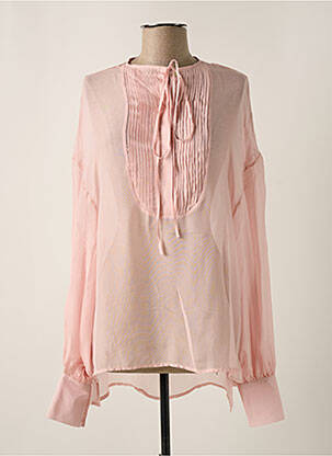 Tunique manches longues légère et transparente rose OUD femme