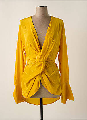 Tunique manches longues tissage crêpe jaune OUD femme