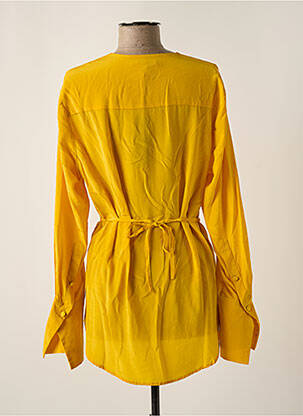 Tunique manches longues tissage crêpe jaune OUD femme