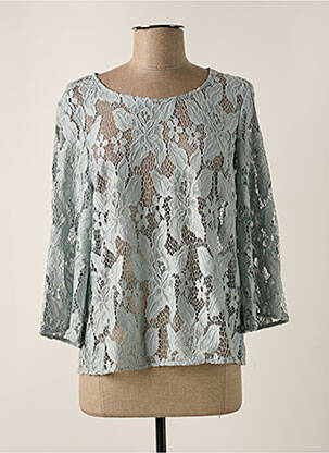 Top col rond manches 3/4 gris SET femme