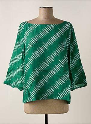 Blouse manches 3/4 manches 3/4 vert DIEGA femme