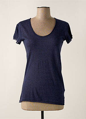 T-shirt stretch manches courtes bleu FINE COLLECTION femme