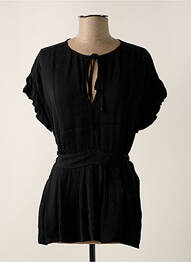 Tunique manches courtes tissage crêpe noir BY MALENE BIRGER femme