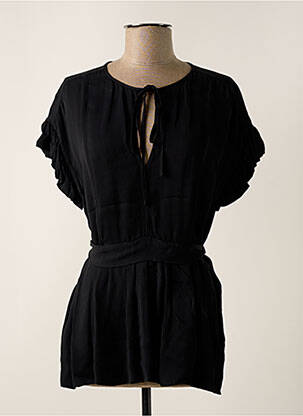 Tunique manches courtes tissage crêpe noir BY MALENE BIRGER femme
