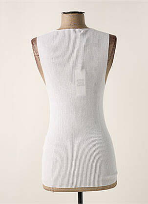Pull col v sans manche blanc ATTIC AND BARN femme
