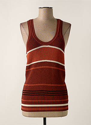 Pull stretch sans manche orange ATTIC AND BARN femme