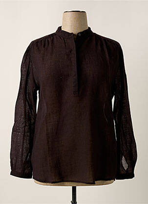 Tunique manches longues légère et transparente noir DIEGA femme