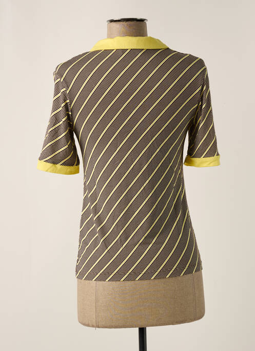 Polo imprimé rayures manches courtes jaune NIU femme