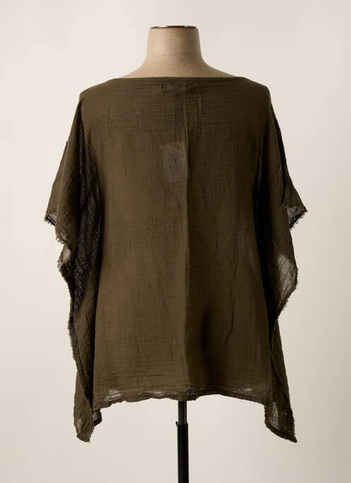 Tunique manches courtes marron I-COTON pour femme